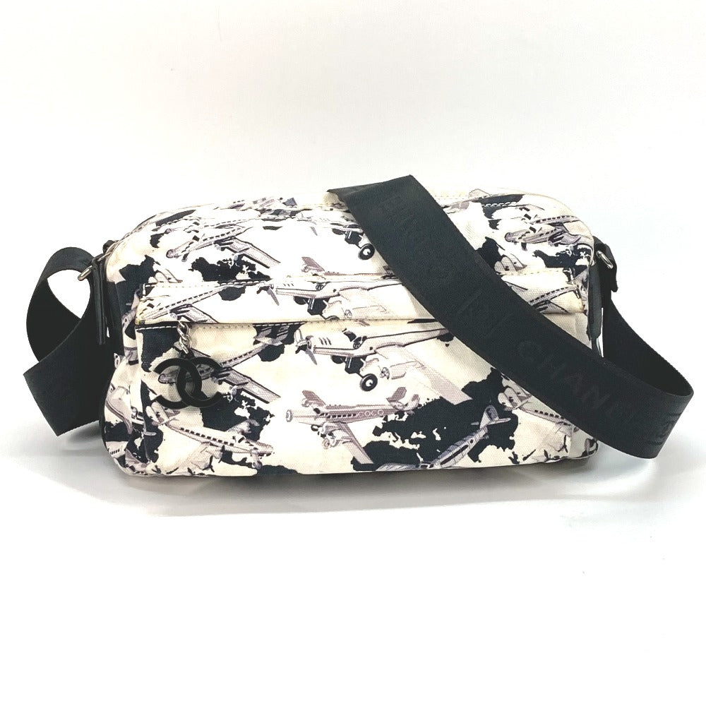 CHANEL Shoulder Bag canvas black Airline Women Used
