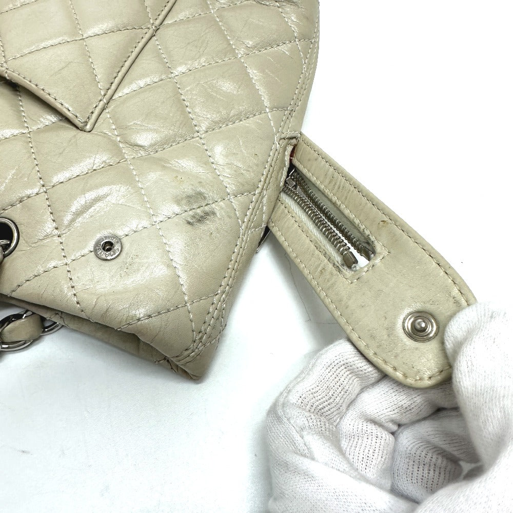 CHANEL Shoulder Bag A34317 leather white Cambon Line Cotton Club CC COCO Mark