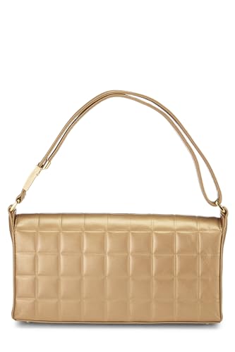Chanel, Gold Leather Chocolate Bar Shoulder Bag Medium, Gold