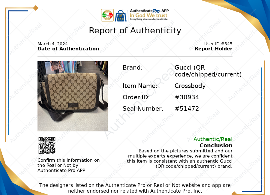 Crossbody Designer By Gucci Size: Large