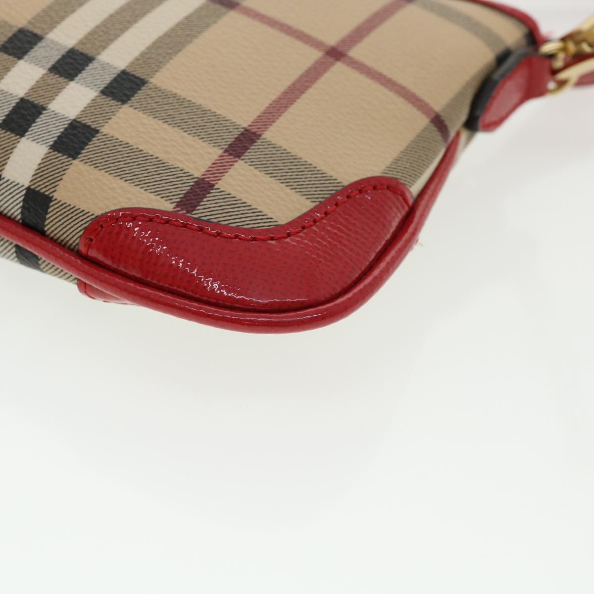 Burberry Nova Check Shoulder Bag PVC Leather bright rose 3910756 Auth 32762A