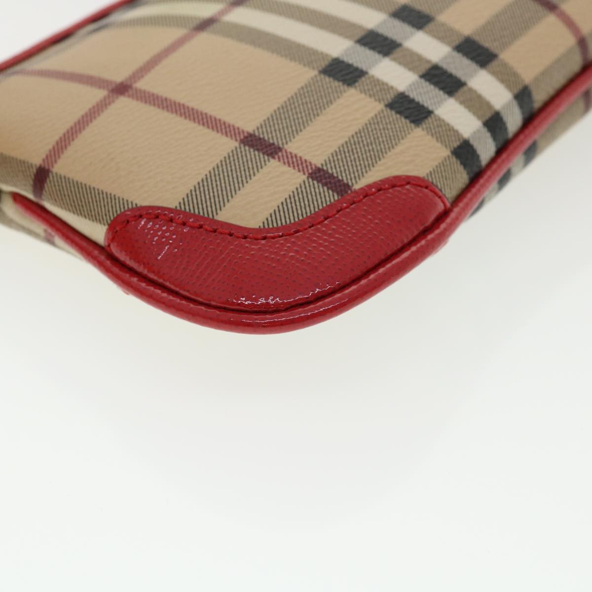 Burberry Nova Check Shoulder Bag PVC Leather bright rose 3910756 Auth 32762A