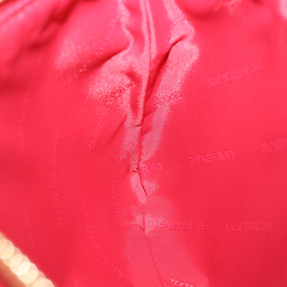Burberry Nova Check Shoulder Bag PVC Leather bright rose 3910756 Auth 32762A