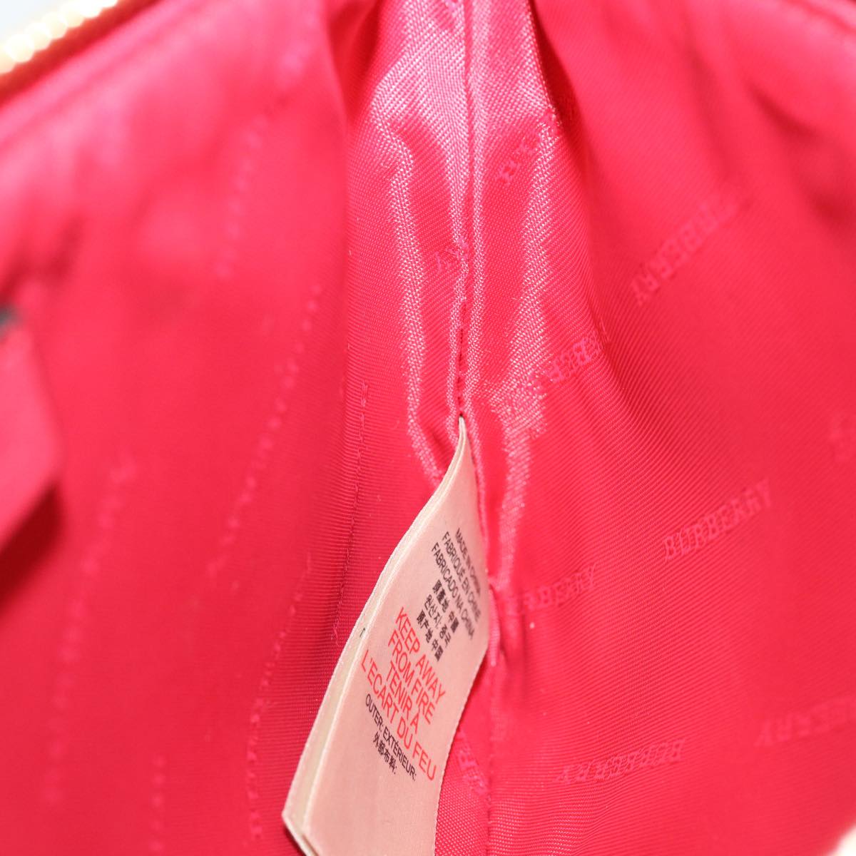 Burberry Nova Check Shoulder Bag PVC Leather bright rose 3910756 Auth 32762A