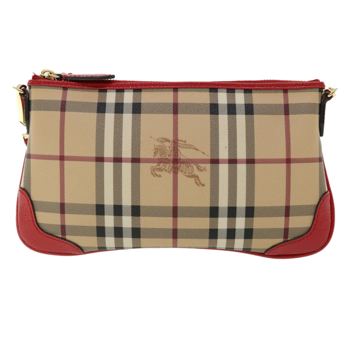 Burberry Nova Check Shoulder Bag PVC Leather bright rose 3910756 Auth 32762A