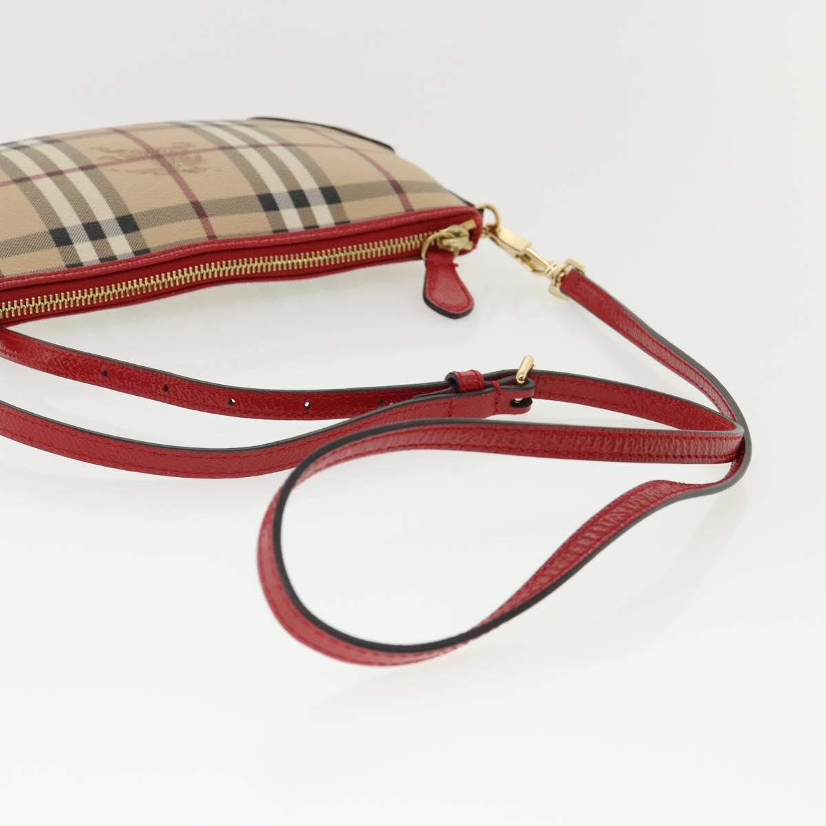 Burberry Nova Check Shoulder Bag PVC Leather bright rose 3910756 Auth 32762A