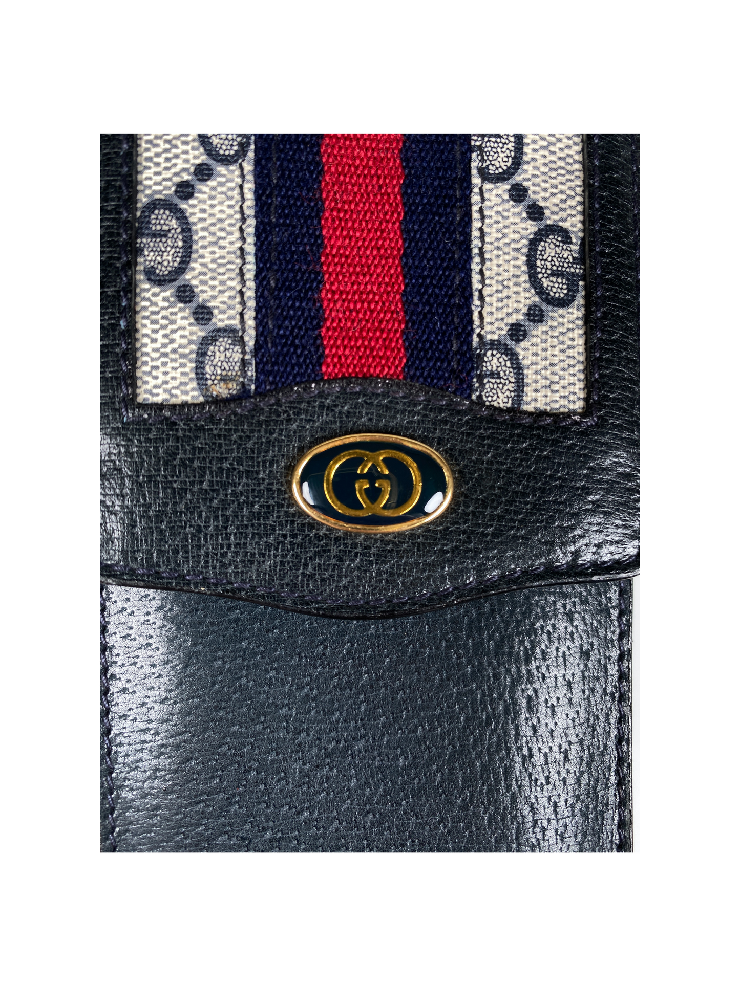 GUCCI - BLUE GG SUPREME SHERRY LINE GLASSES CASE - VINTAGE