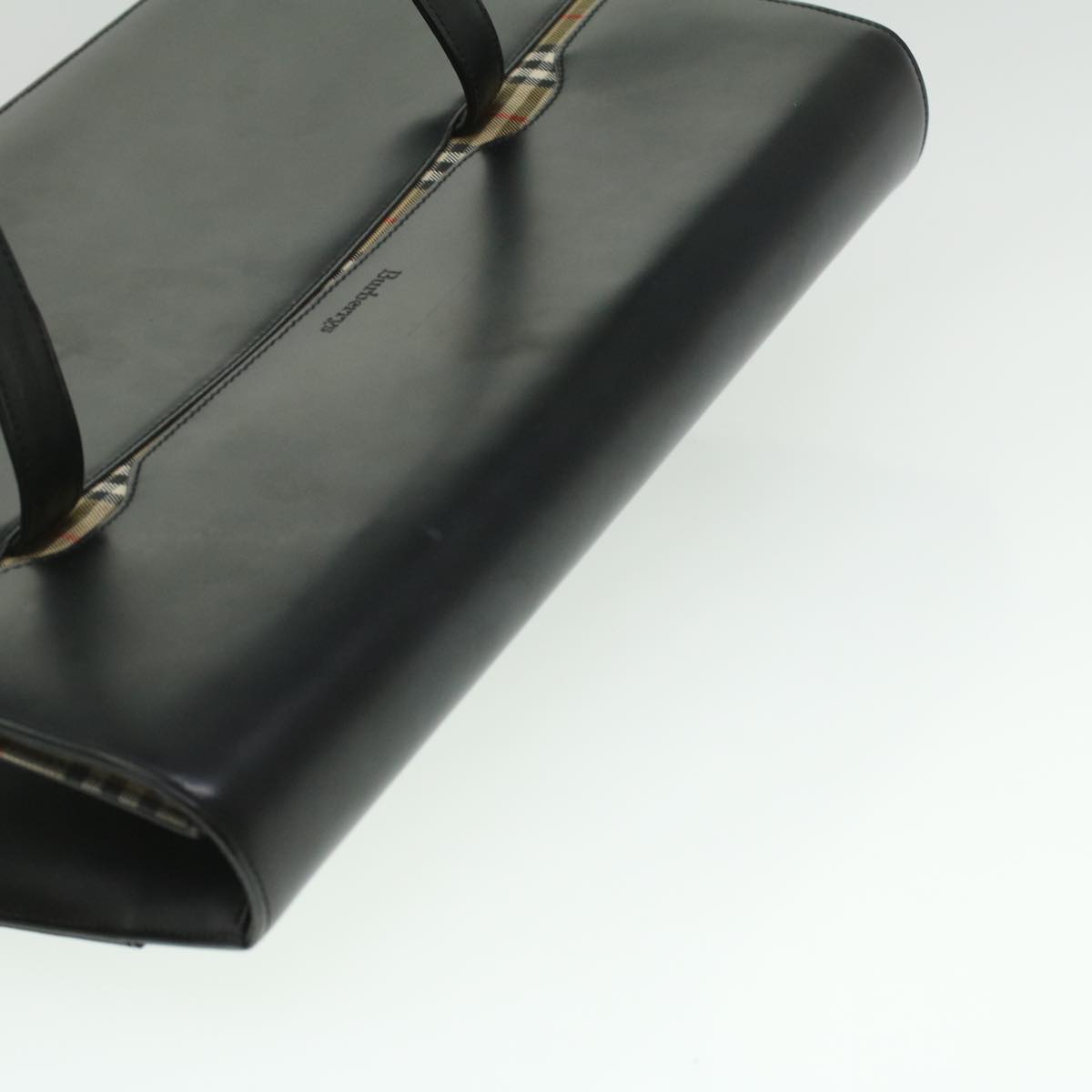 BurberrySs Shoulder Bag Leather Black Auth 36689