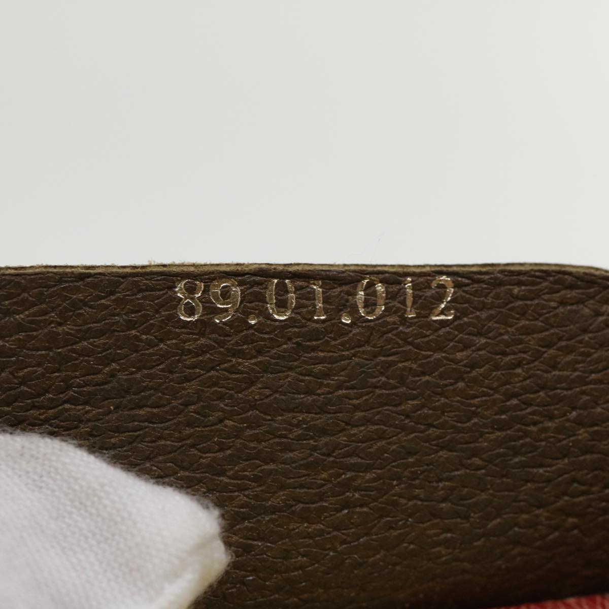 GUCCI Web Sherry Line GG Canvas Clutch Bag PVC Leather Beige Green 37094