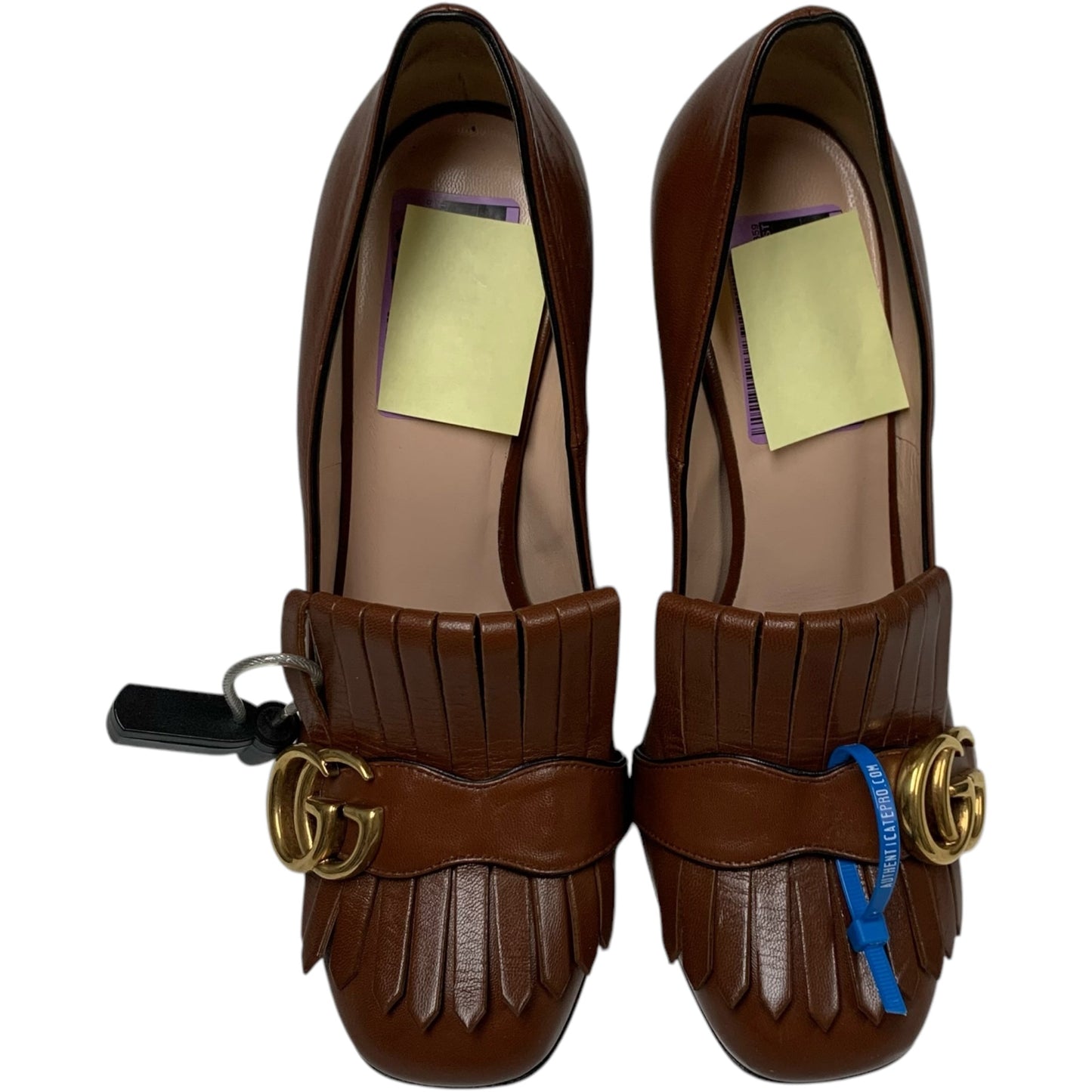 Shoes Luxury Designer By Gucci In Brown, Size: 8