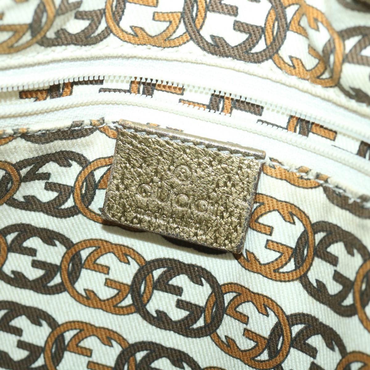 GUCCI GG Canvas Shoulder Bag Beige Gold 163805 38395