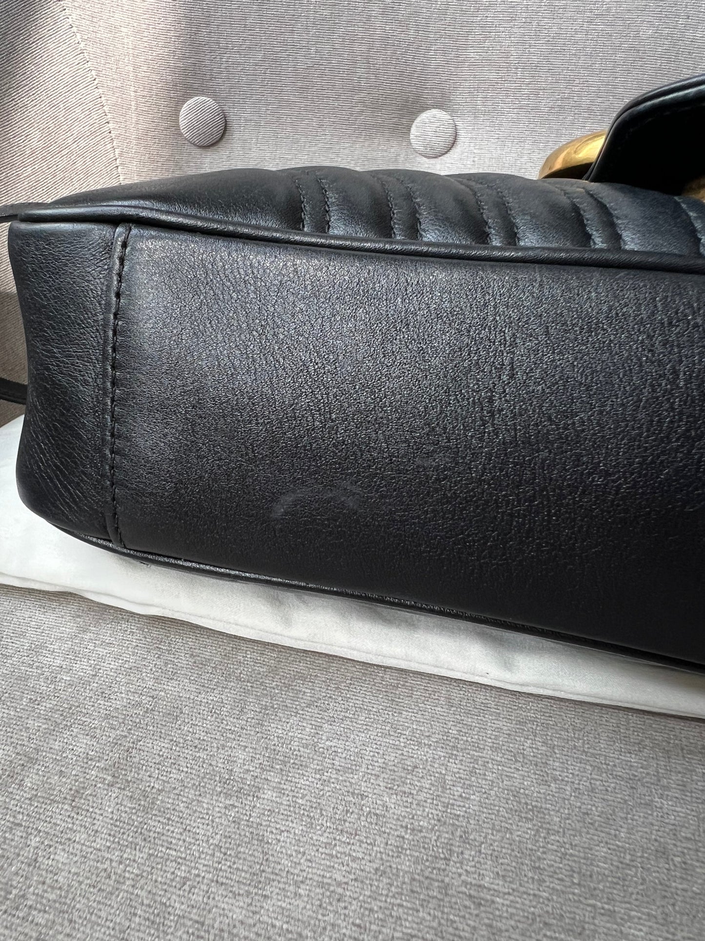 Gucci GG Black Marmont Medium Shoulder Bag