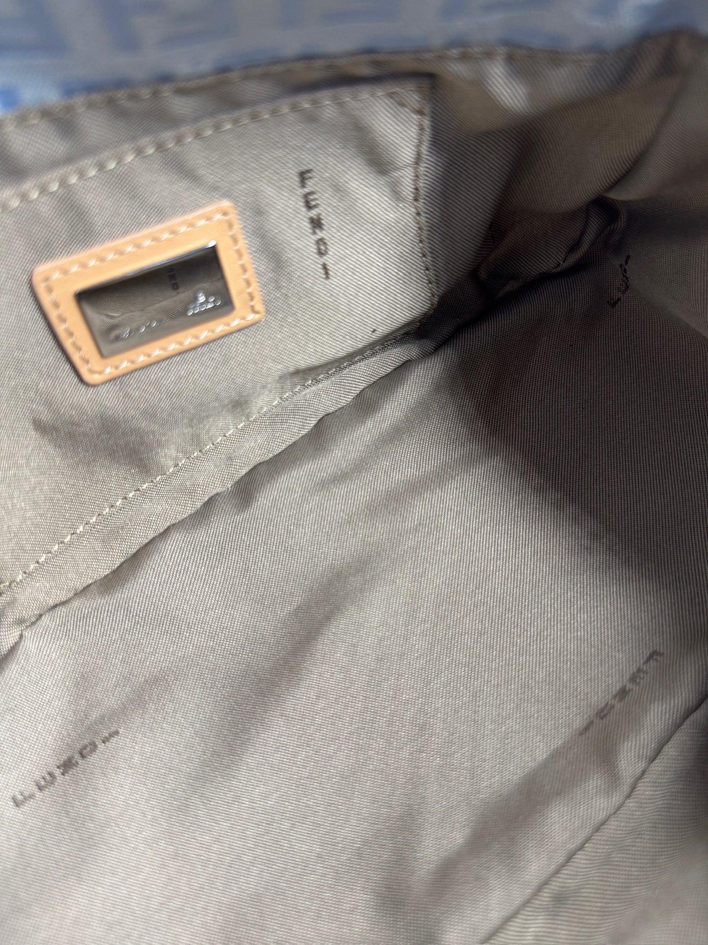 Fendi Vintage Baby Blue Zucca Zucchino Monogram Mini Mamma Forever Baguette Shoulder Bag