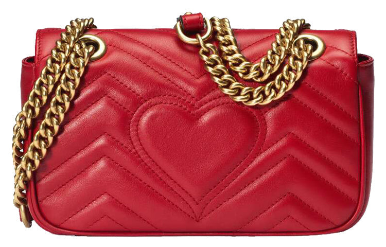 (WMNS) GUCCI GG Marmont Mini Shoulder Bag Red 446744-DTDIT-6433