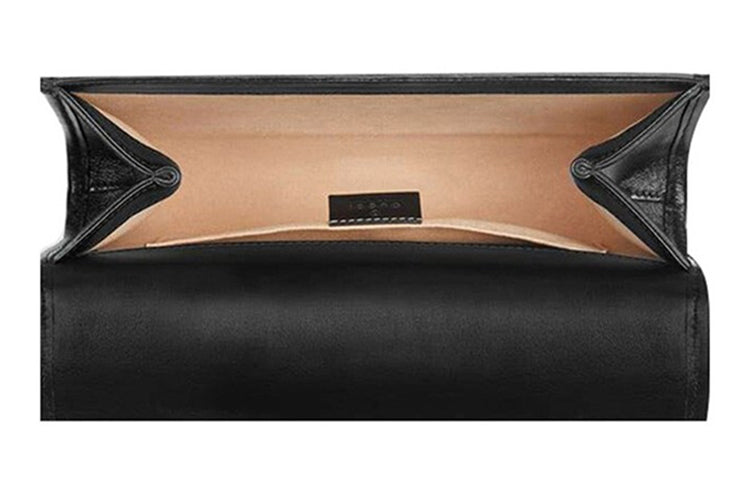 (WMNS) GUCCI Rajah Enamel Tiger Head Stripe Webbing Leather Chain Shoulder Messenger Bag Black Retro 564697-0OLKX-8389