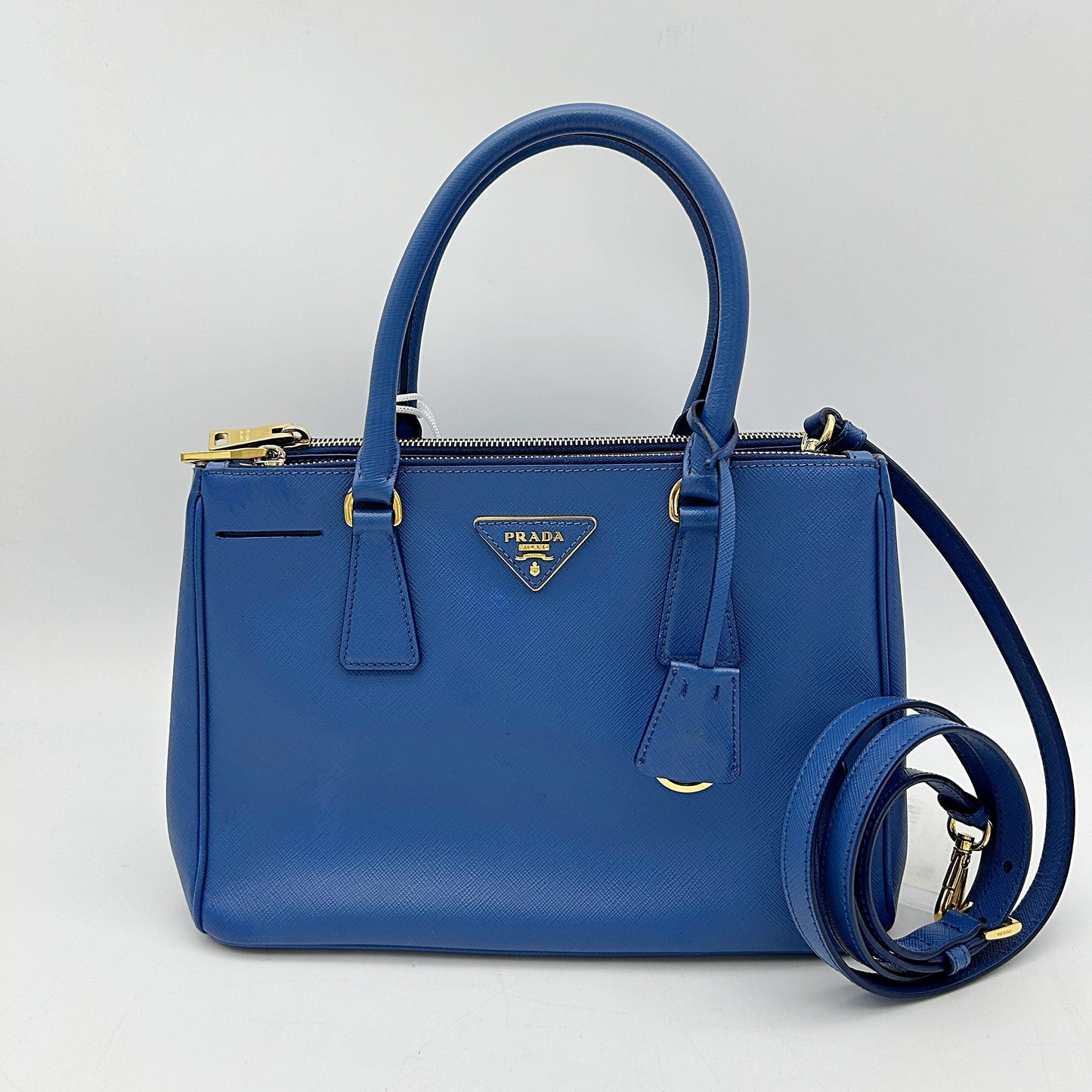 Prada Saffiano Leather Galleria Double Zip - Blue Totes, Handbags LA12131