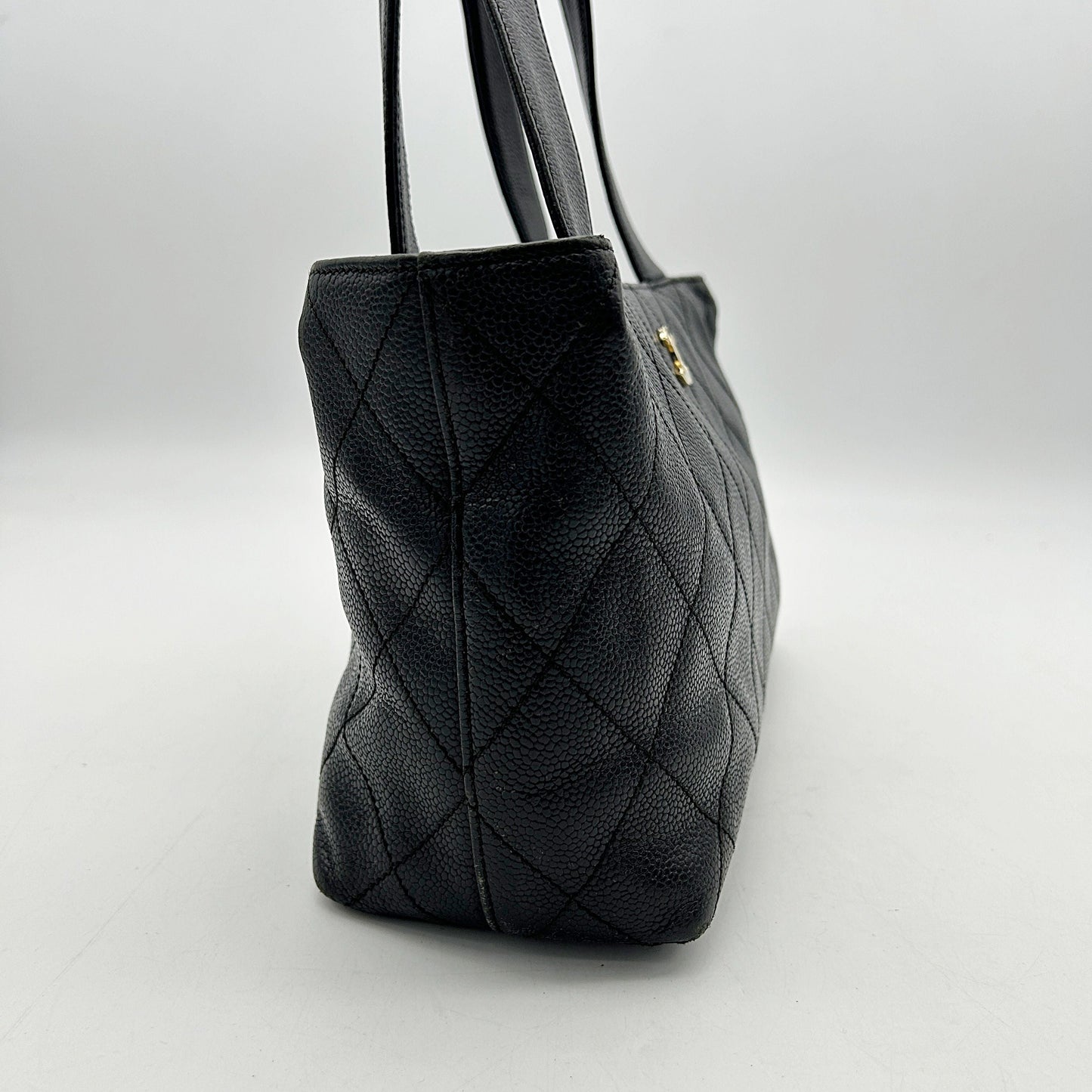 CHANEL Lambskin Quilted CC Shopping Tote Black LA3285