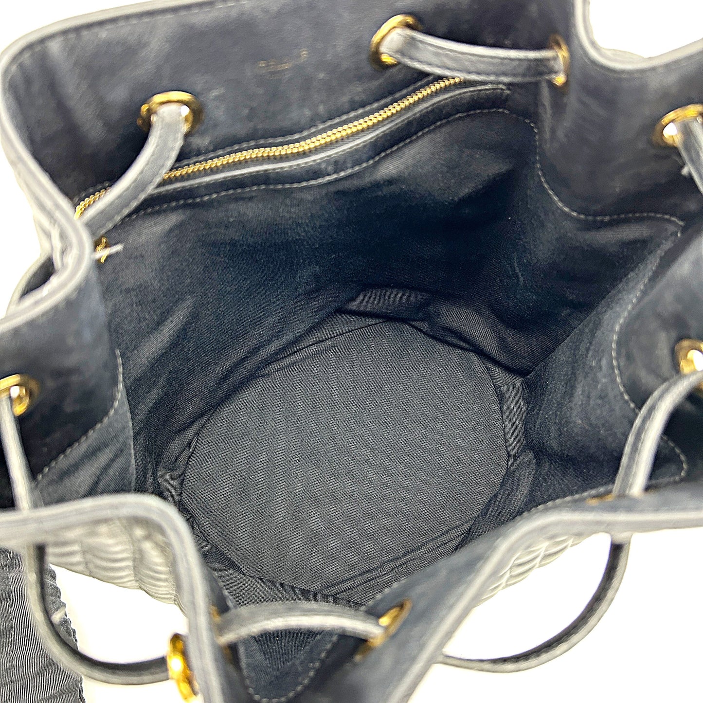 Pre-owned CELINE Calfskin Quilted Small C Backpack Black LA30799