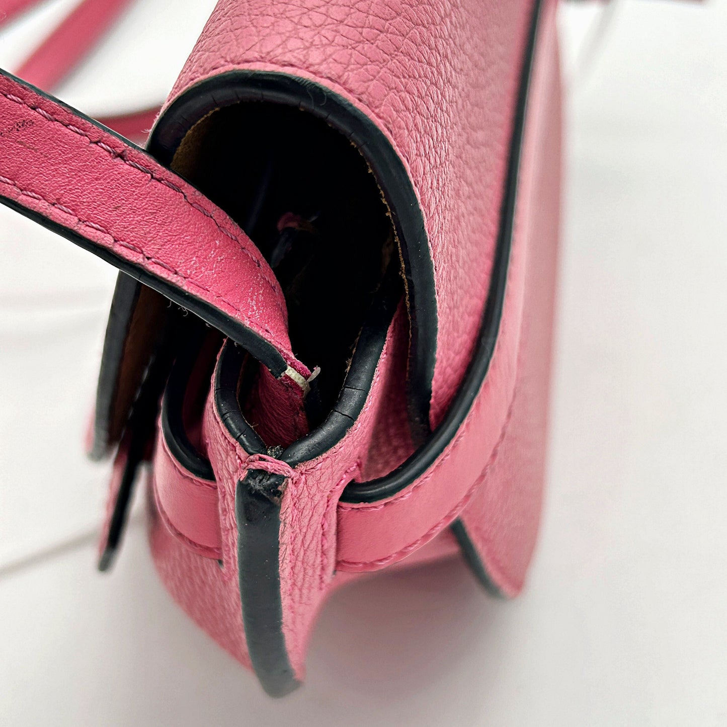LOEWE Grained Calfskin Mini Gate Crossbody Bag Wild Rose LA42351