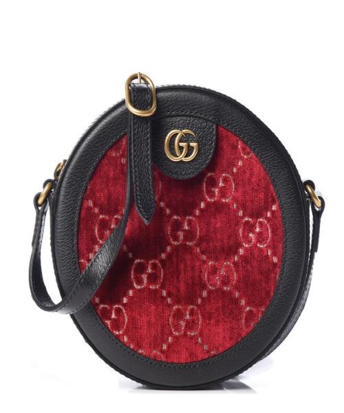 Gucci GG VeLouis Vuittonet Round Shoulder Bag Red