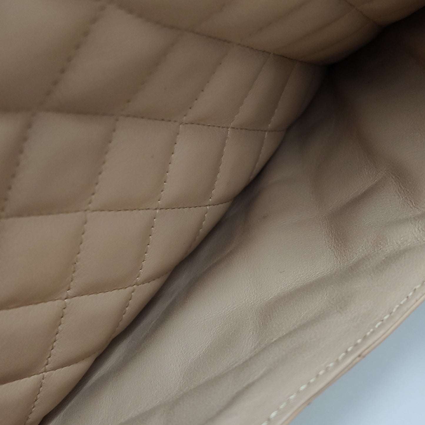 Chanel Cambon Flap Maxi Beige Calfskin Leather Double Strap Shoulder Bag