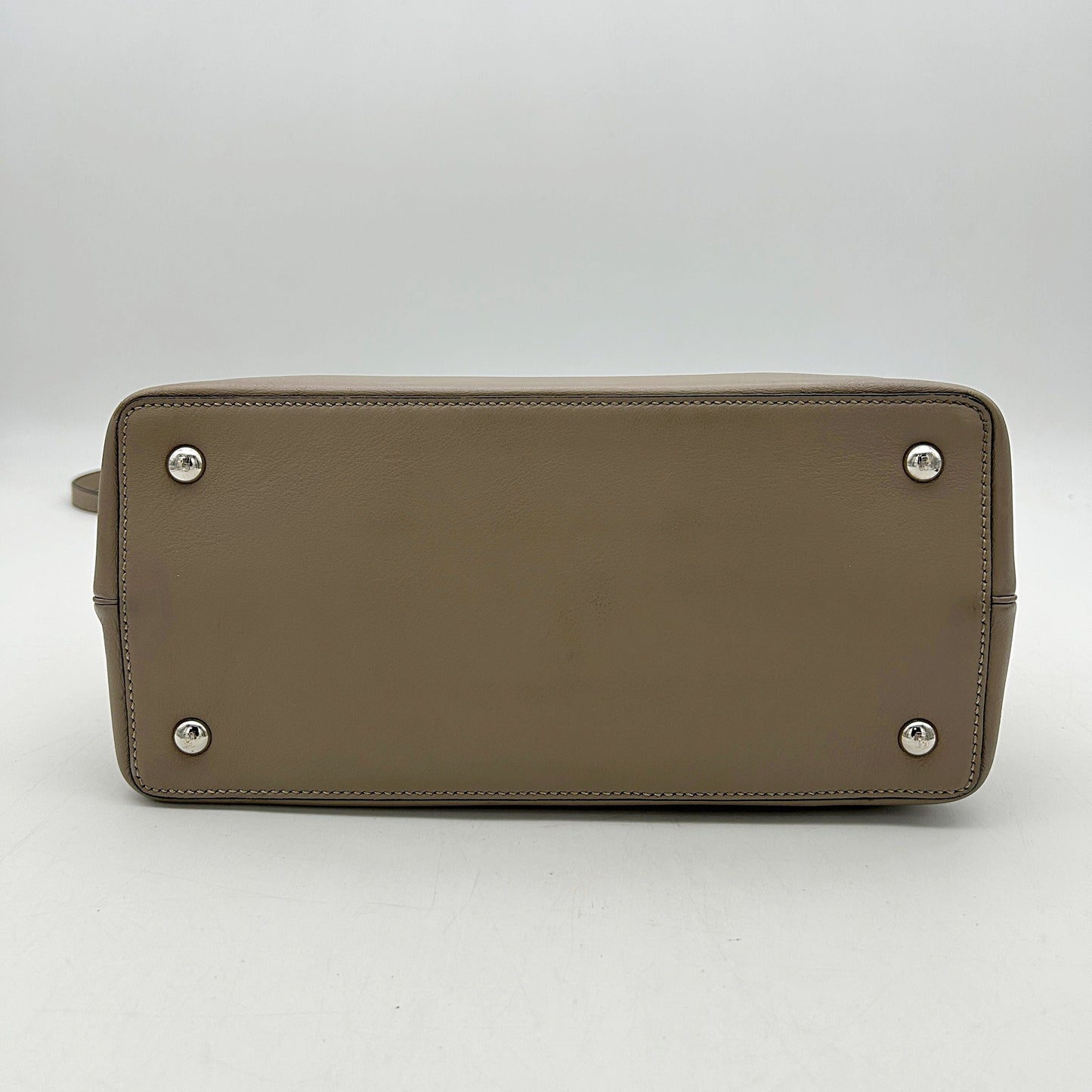 FENDI Vitello Dolce Century Petite 2Jours Tote Tortora Carbone LA11489