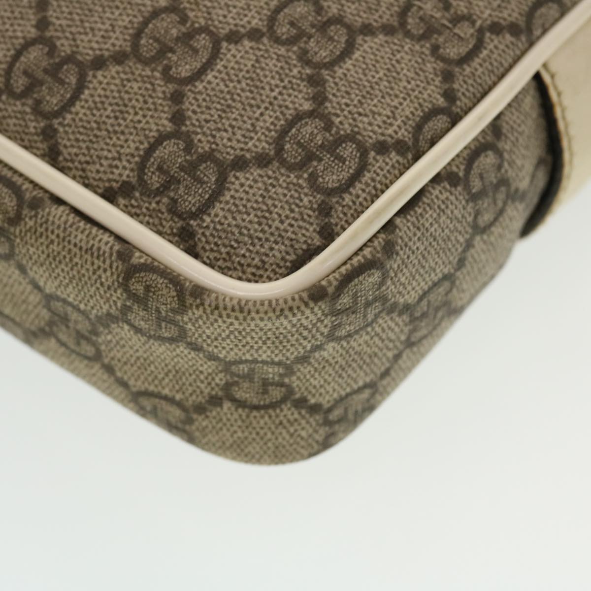 GUCCI GG Canvas Shoulder Bag PVC Leather Beige 201447 43748