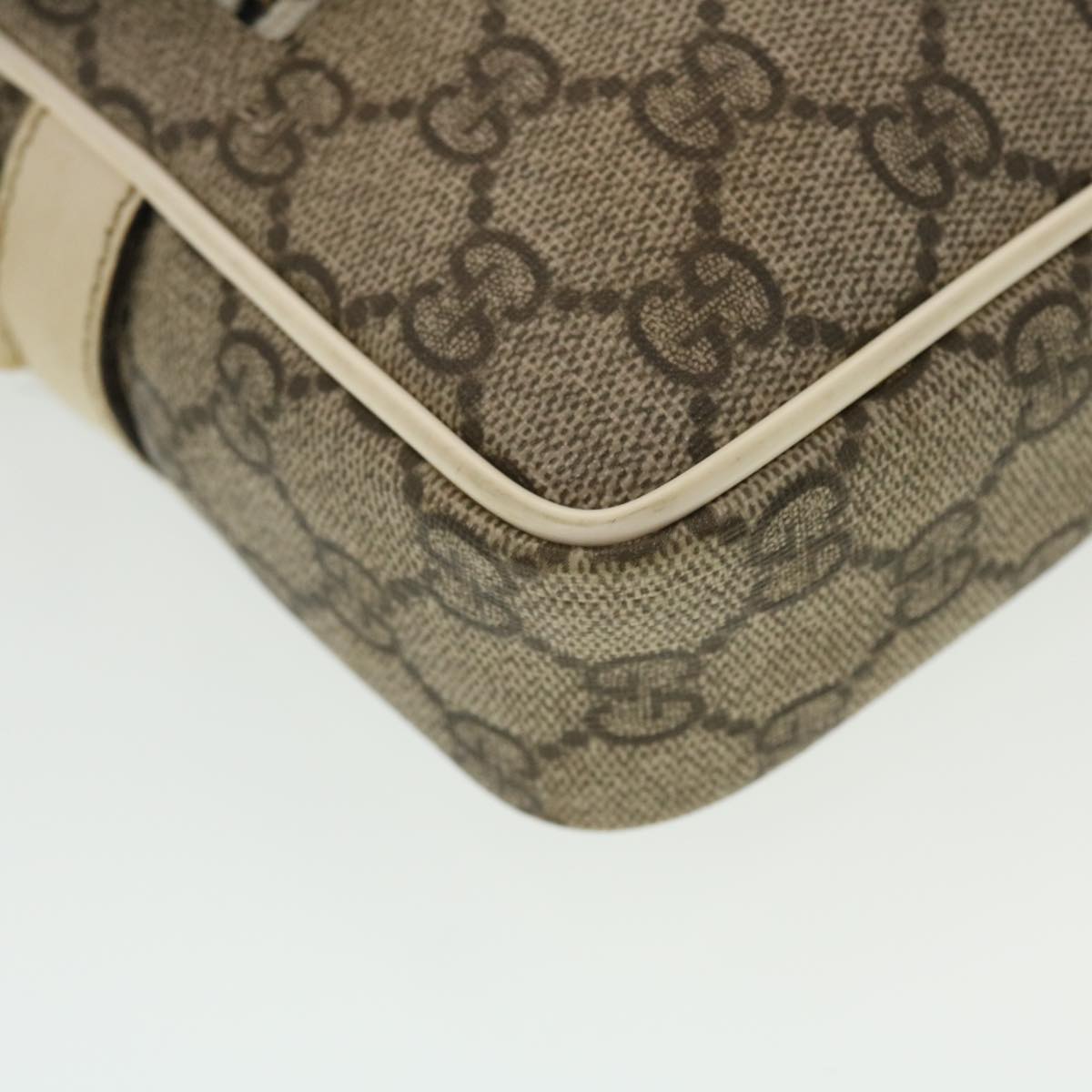 GUCCI GG Canvas Shoulder Bag PVC Leather Beige 201447 43748