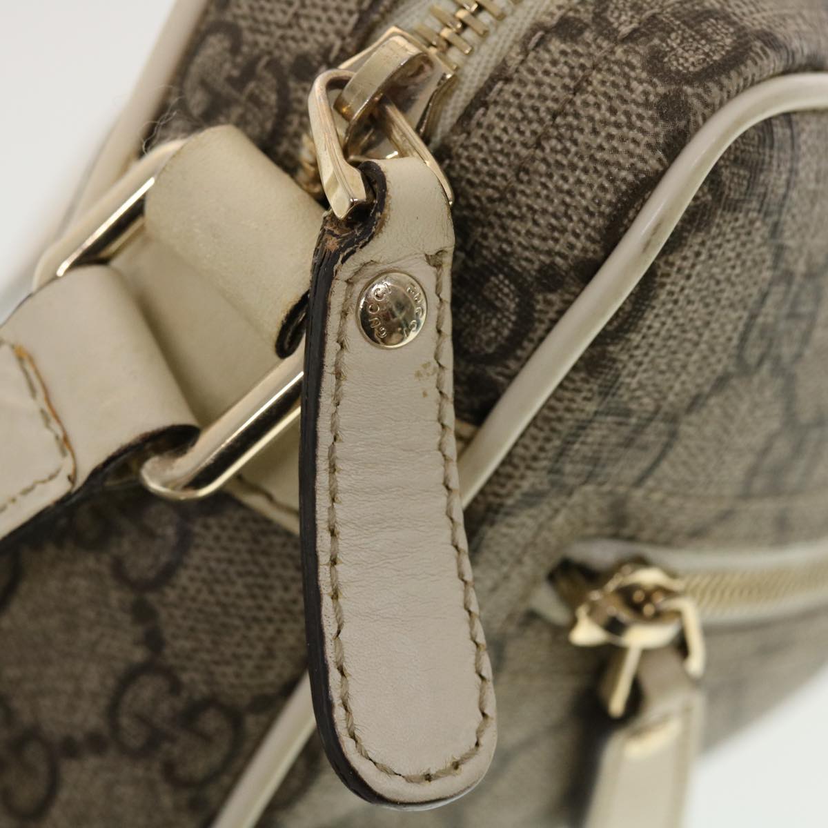 GUCCI GG Canvas Shoulder Bag PVC Leather Beige 201447 43748