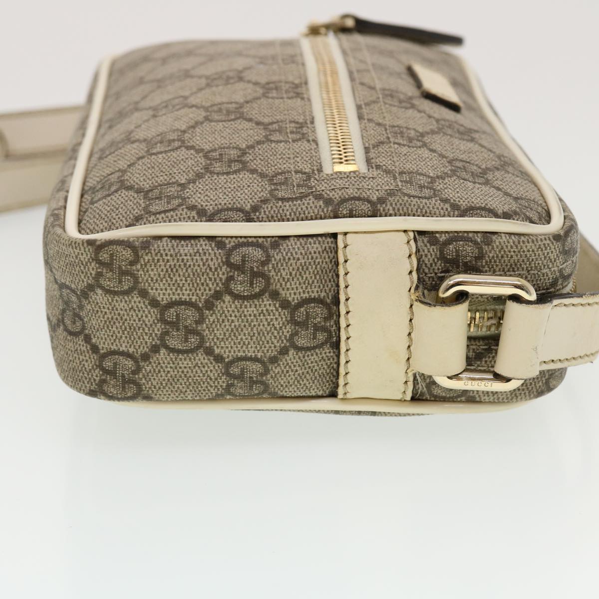 GUCCI GG Canvas Shoulder Bag PVC Leather Beige 201447 43748