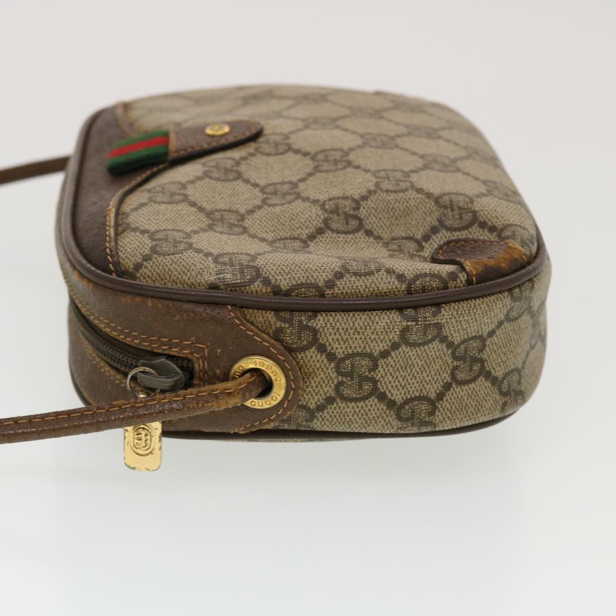 GUCCI GG Canvas Web Sherry Line Shoulder Bag Beige Red Green 43903