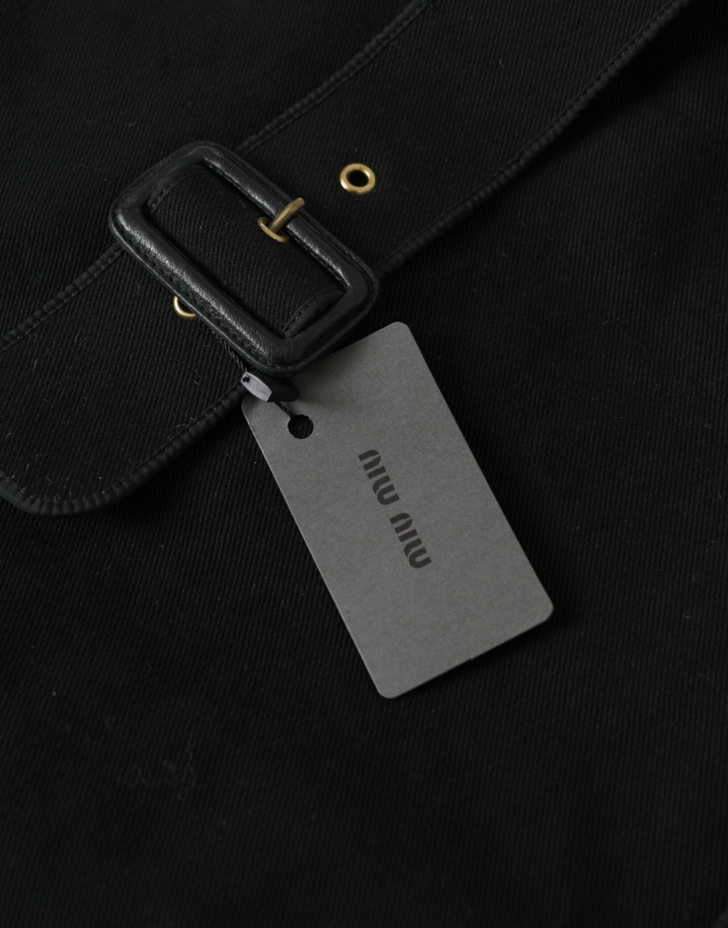 Miu Miu Black Canvas Denim Logo Shoulder Tote Shopping Bag