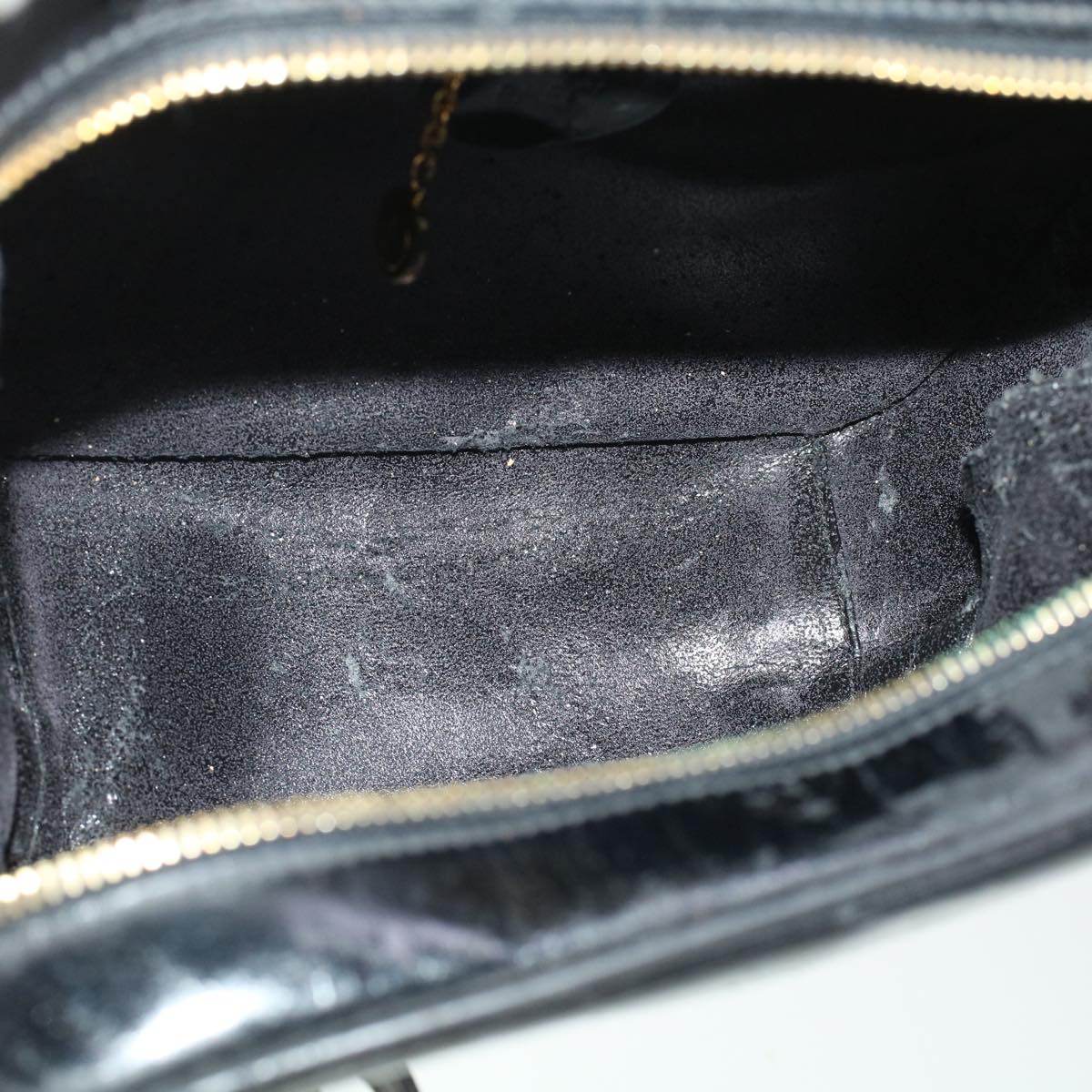 GUCCI Vanity Cosmetic Pouch Enamel 2way Black 44406