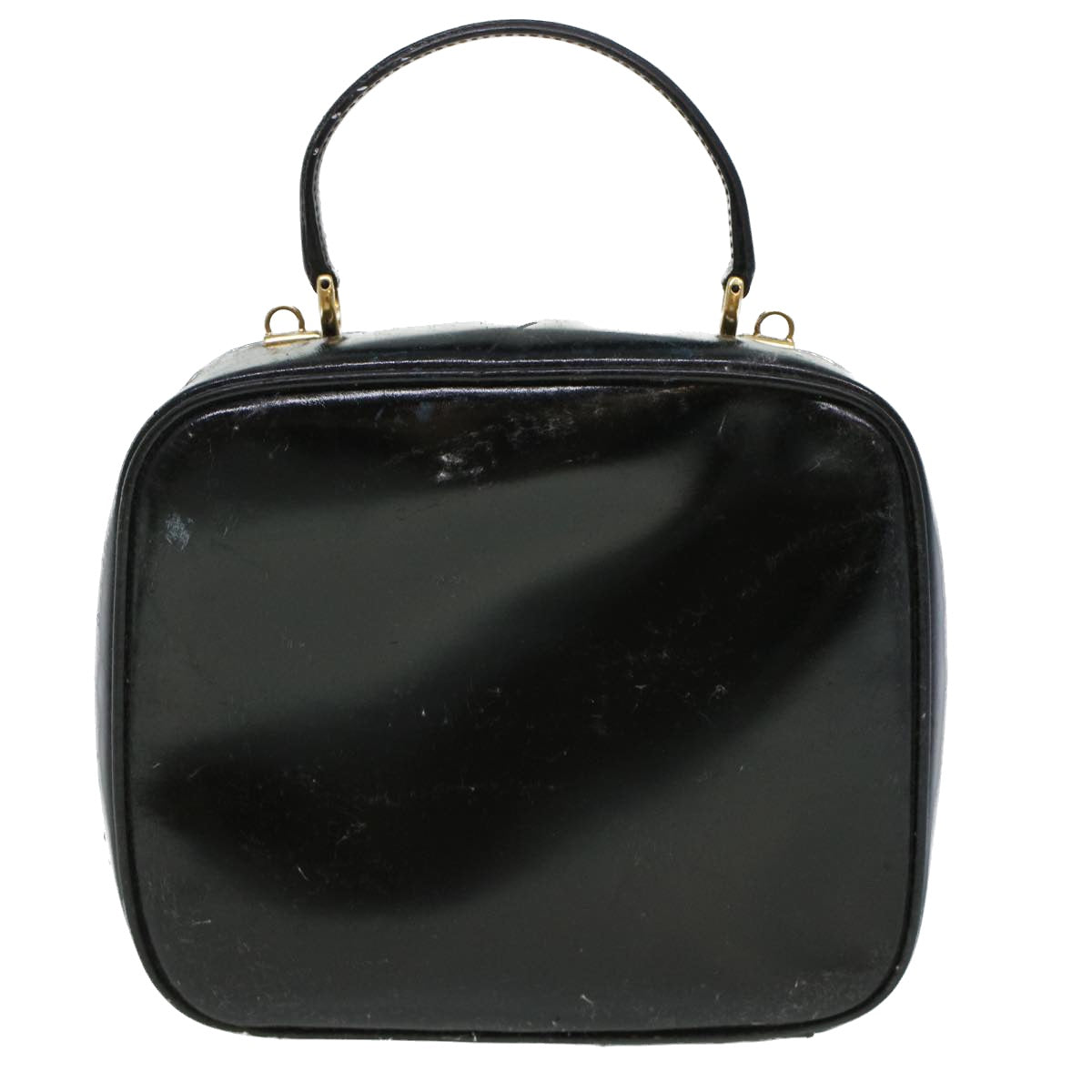GUCCI Vanity Cosmetic Pouch Enamel 2way Black 44406