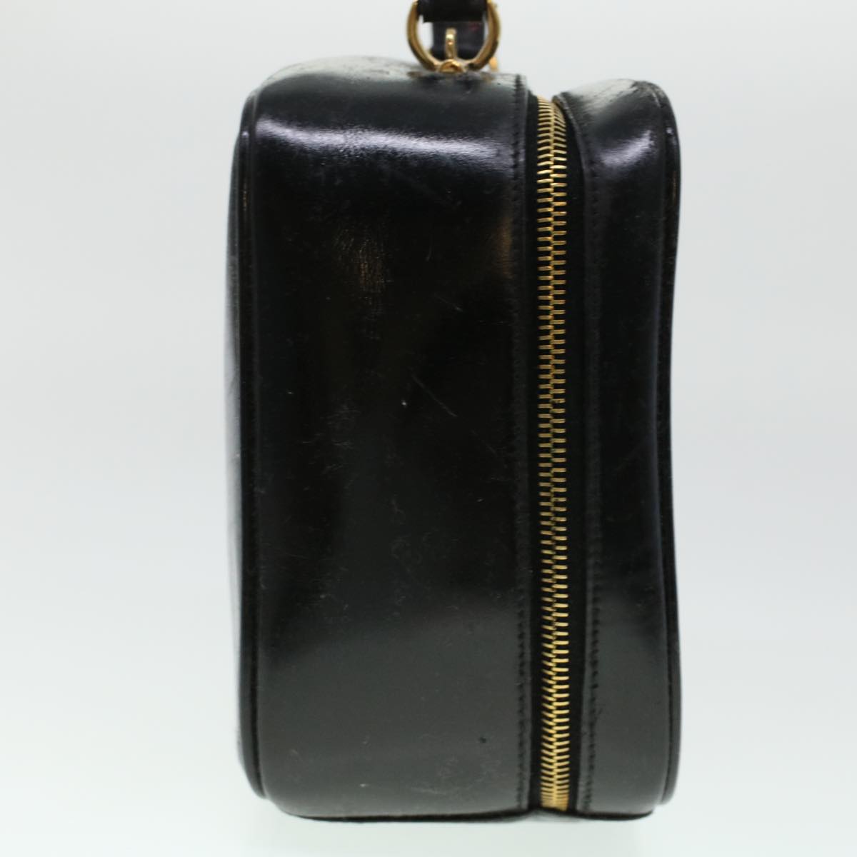 GUCCI Vanity Cosmetic Pouch Enamel 2way Black 44406