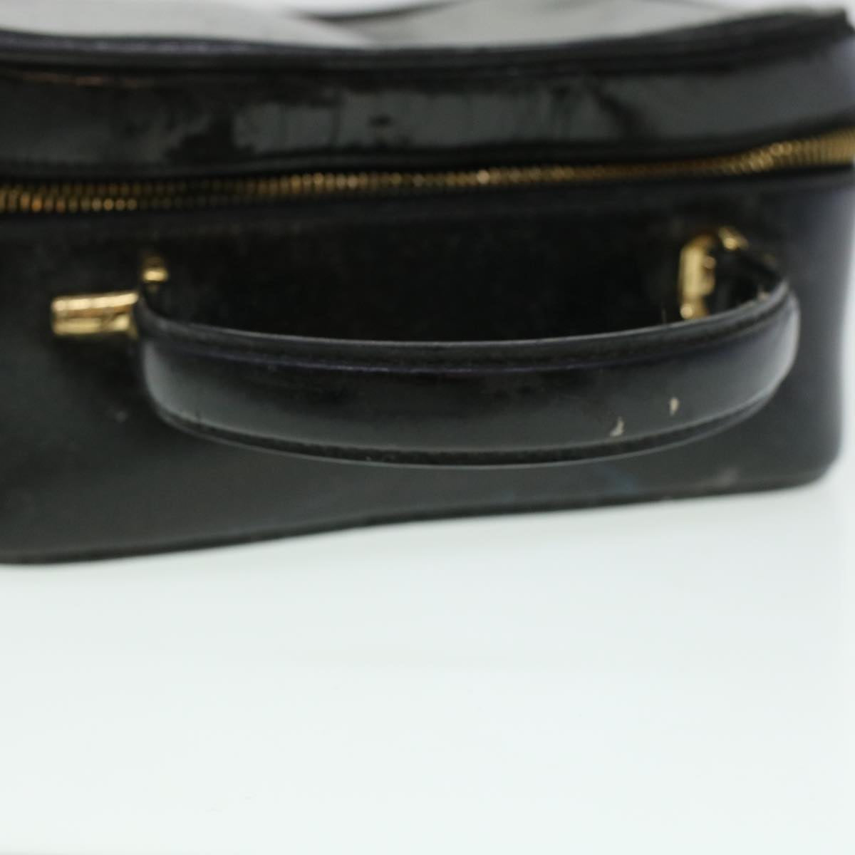GUCCI Vanity Cosmetic Pouch Enamel 2way Black 44406