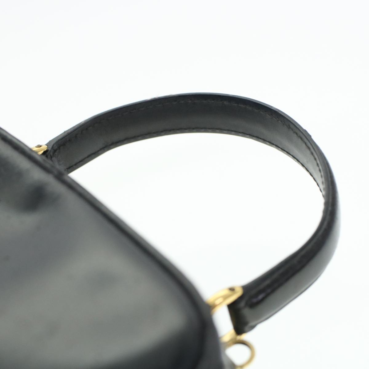 GUCCI Vanity Cosmetic Pouch Enamel 2way Black 44406