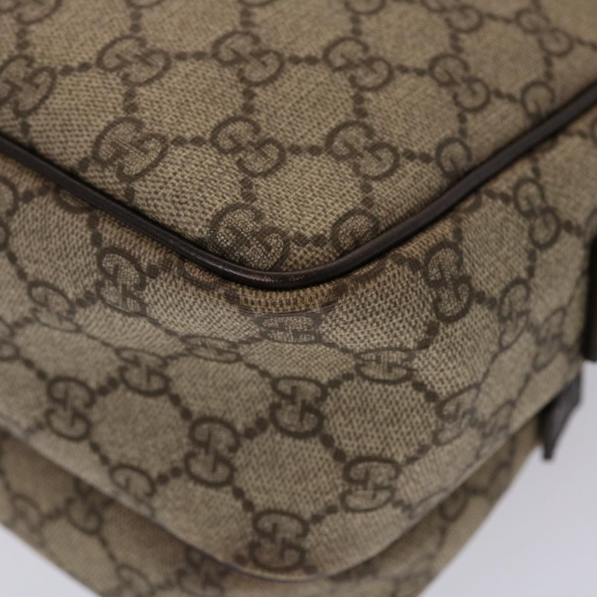 GUCCI GG Canvas Shoulder Bag PVC Leather Beige 114531 45947