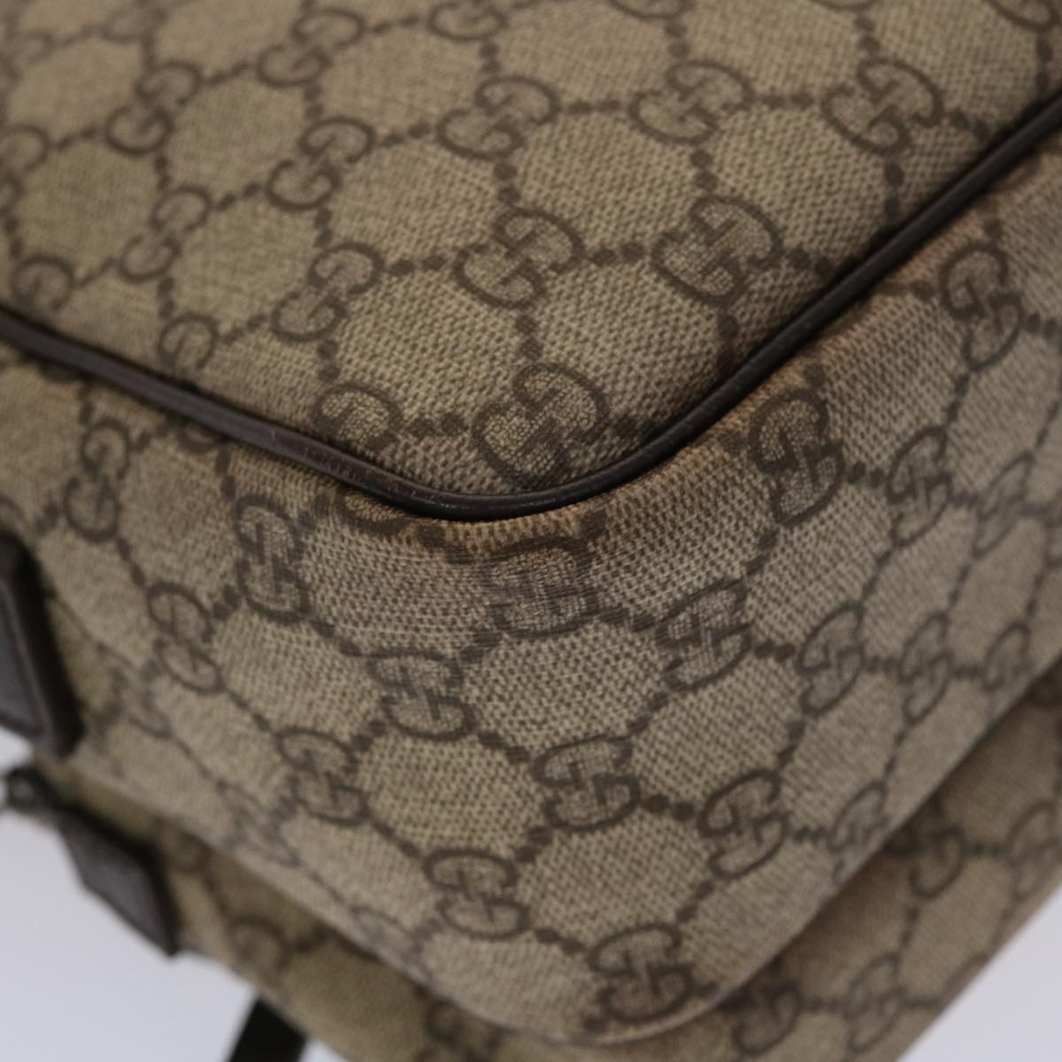 GUCCI GG Canvas Shoulder Bag PVC Leather Beige 114531 45947