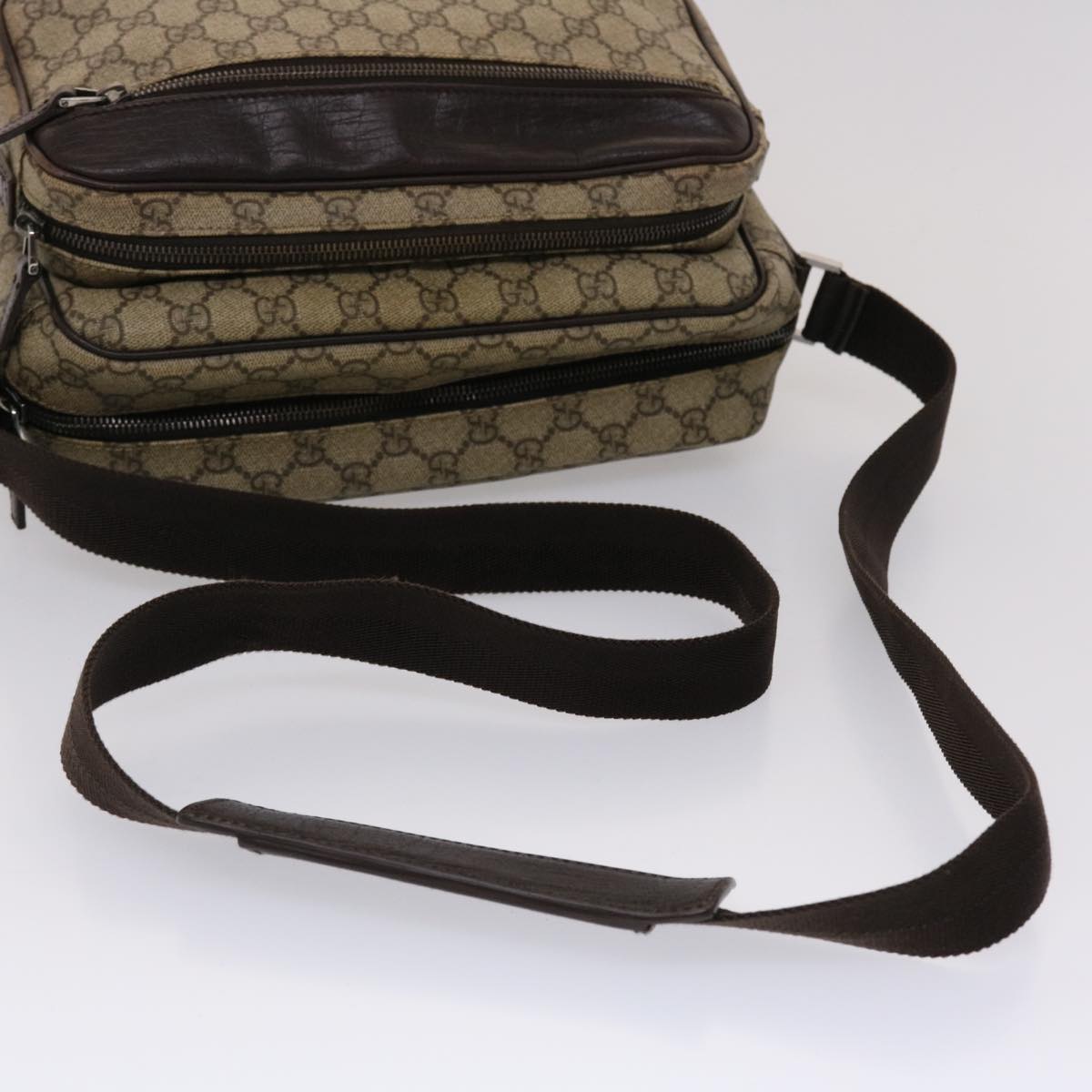 GUCCI GG Canvas Shoulder Bag PVC Leather Beige 114531 45947