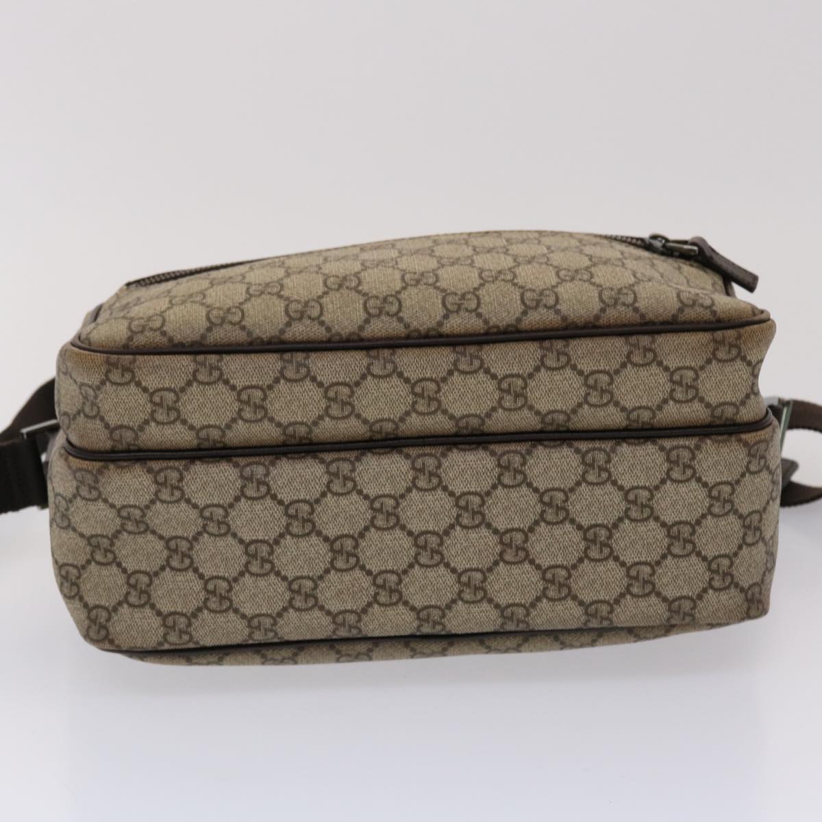 GUCCI GG Canvas Shoulder Bag PVC Leather Beige 114531 45947