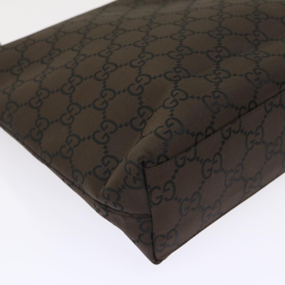 GUCCI GG Canvas Shoulder Bag Nylon Brown 0013102 46114
