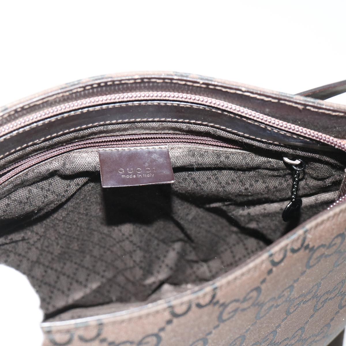 GUCCI GG Canvas Shoulder Bag Nylon Brown 0013102 46114