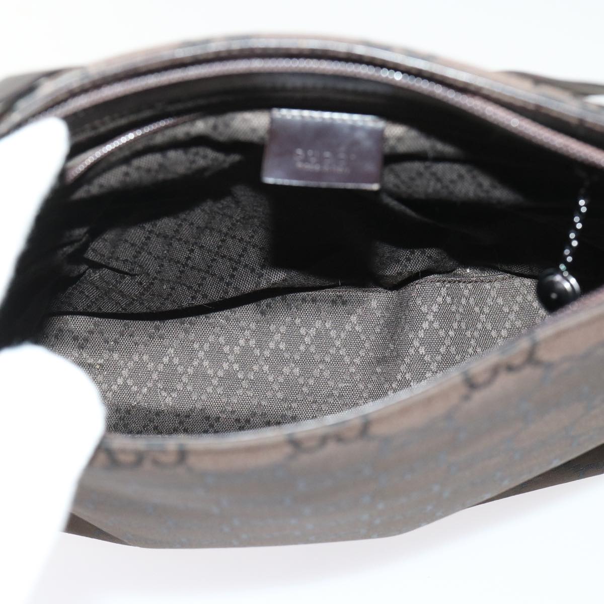 GUCCI GG Canvas Shoulder Bag Nylon Brown 0013102 46114