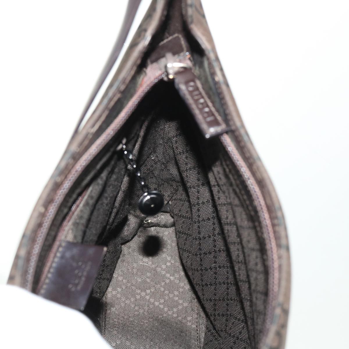 GUCCI GG Canvas Shoulder Bag Nylon Brown 0013102 46114