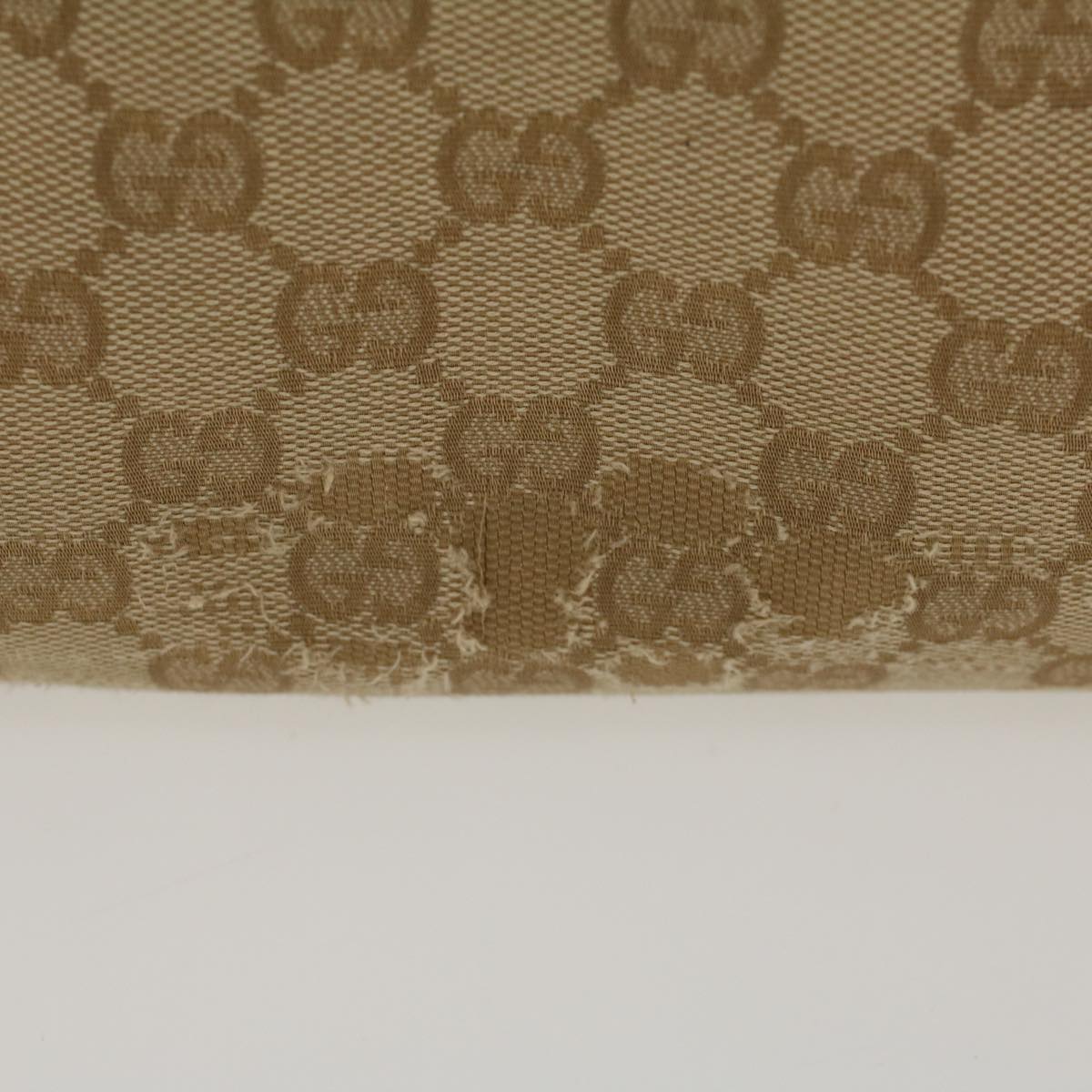 GUCCI GG Canvas Shoulder Bag Leather Beige Gold 168805 47525