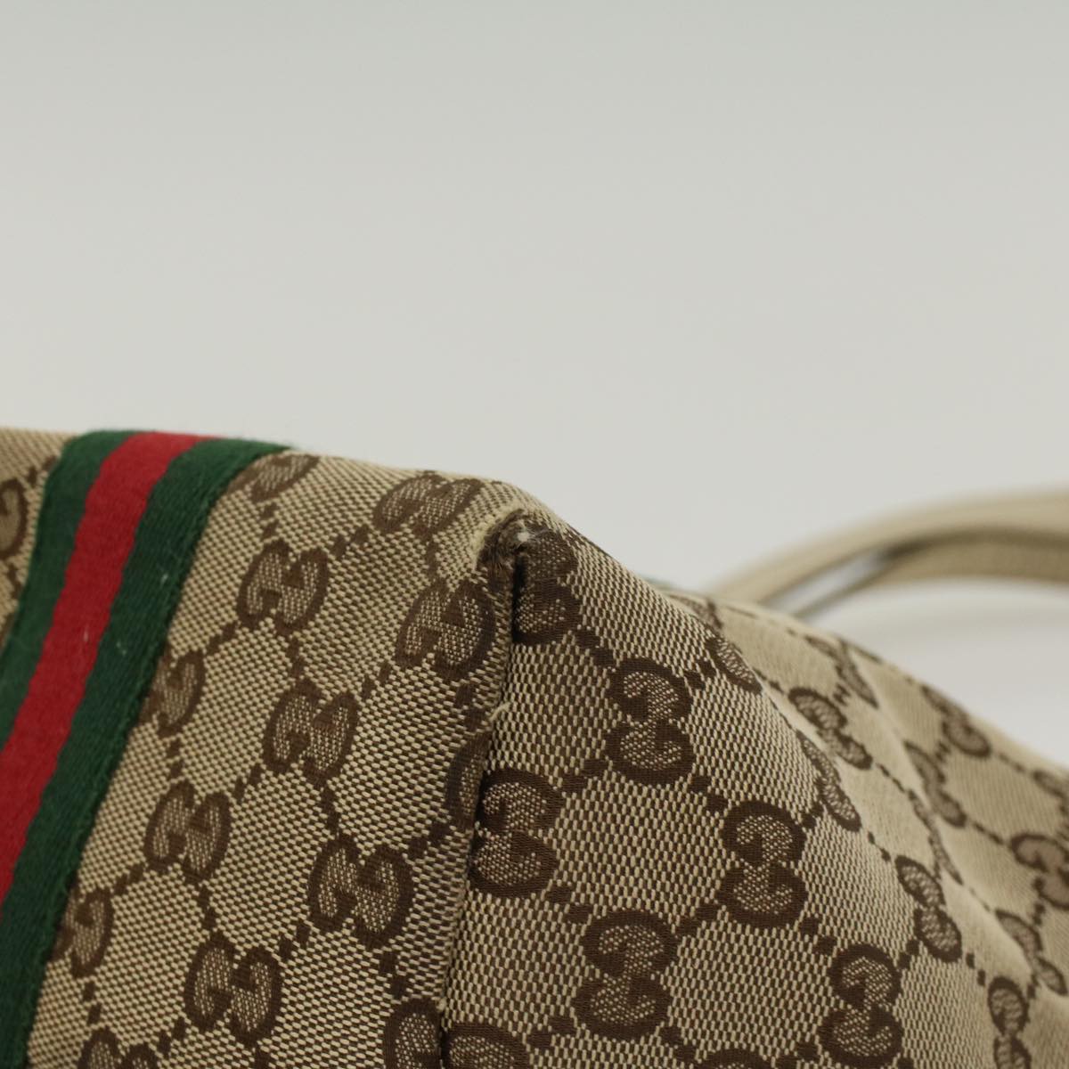 GUCCI GG Canvas Web Sherry Line Shoulder Bag Beige Red Green 139260 47709