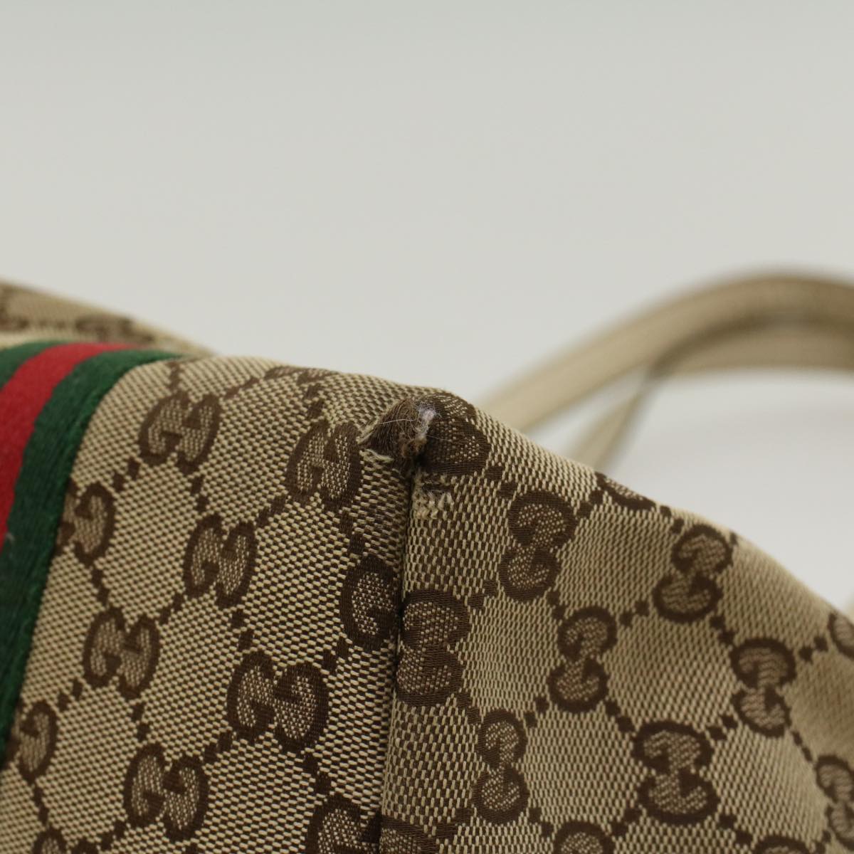 GUCCI GG Canvas Web Sherry Line Shoulder Bag Beige Red Green 139260 47709