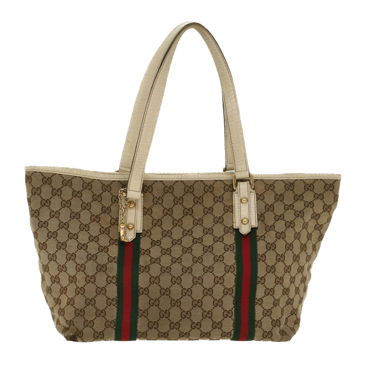 GUCCI GG Canvas Web Sherry Line Shoulder Bag Beige Red Green 139260 47709