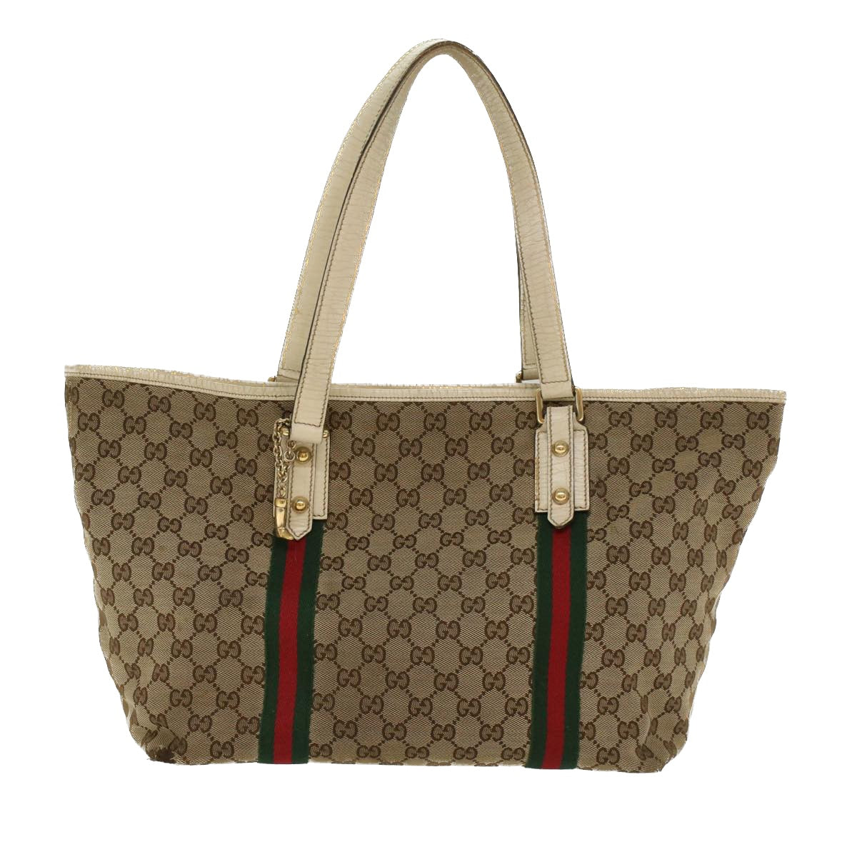 GUCCI GG Canvas Web Sherry Line Shoulder Bag Beige Red Green 139260 47709
